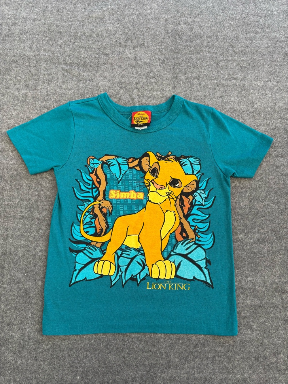 Vtg Disney The Lion King Simba Graphic T-Shirt Single Stitch USA Kids Size 7